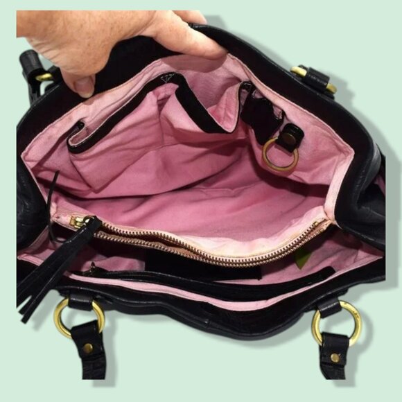 Vintage Sigrid Olsen Leather Reptile Embossed Shoulder Satchel Bag Purse - Picture 10 of 13